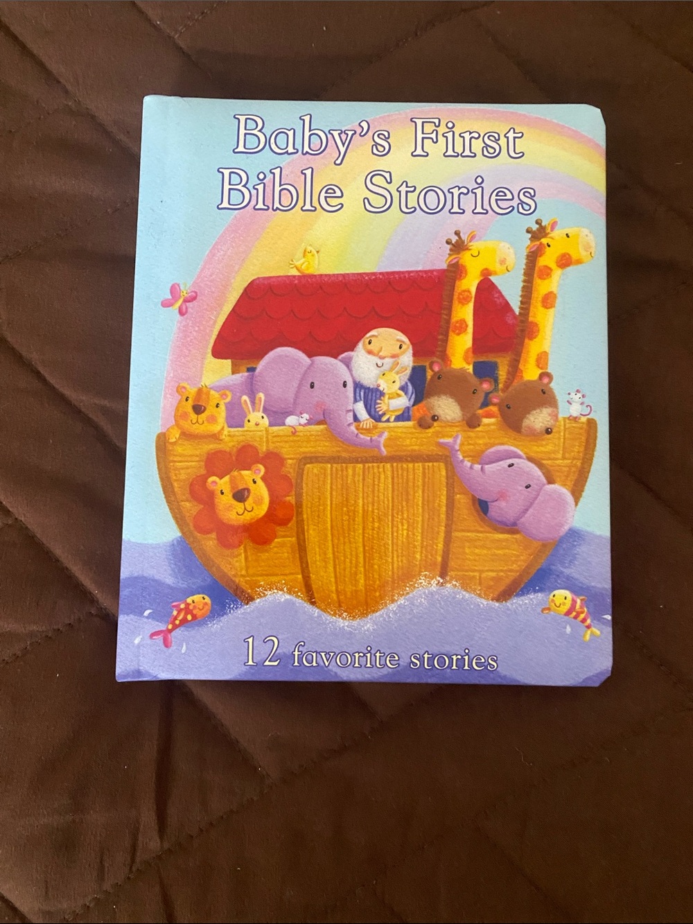 Baby's First Bible Stories Board Book - Pastel Rainbow & Animal Illustrations